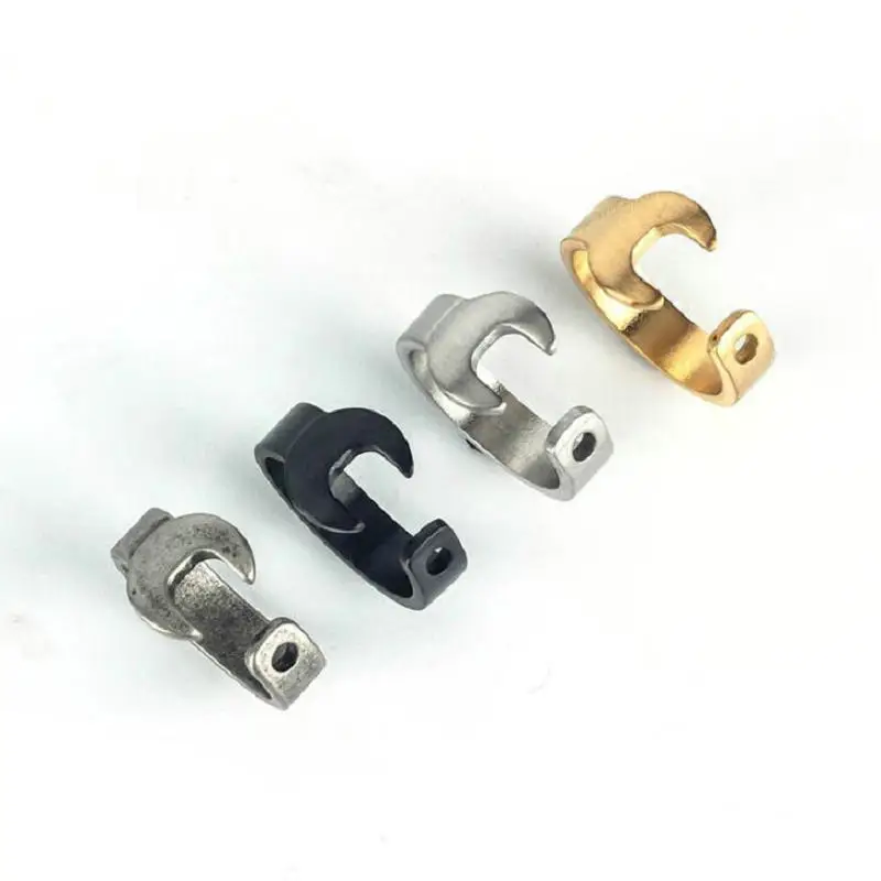 Кольцо в стиле панк готика из нержавеющей стали черный ключ Открытое кольцо для