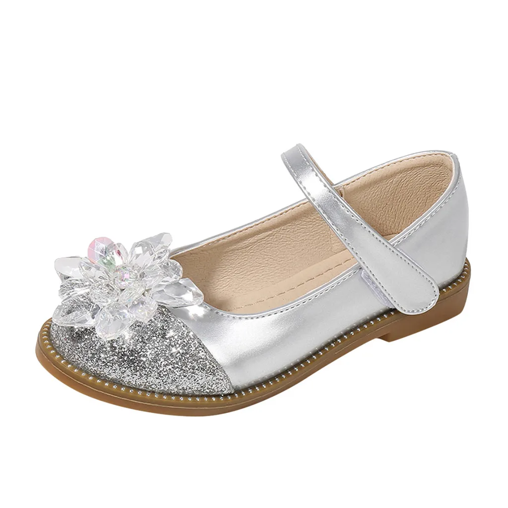 Детские сандалии для маленьких девочек украшенные жемчужинами и стразами с