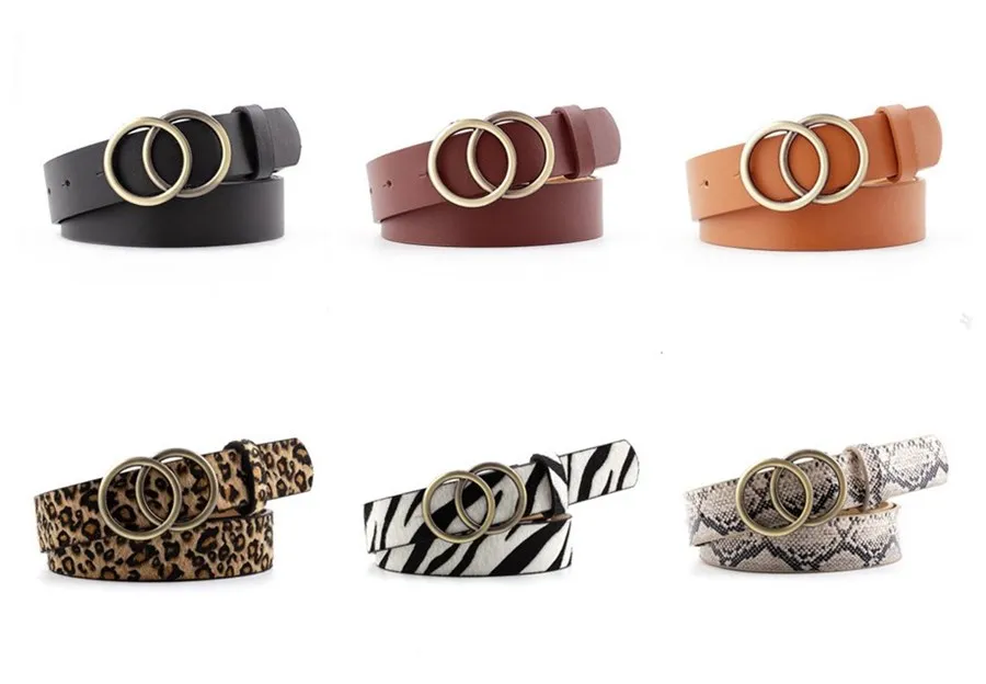 2019 Роскошный Модный корейский ремень с круглой пряжкой Женский Повседневный