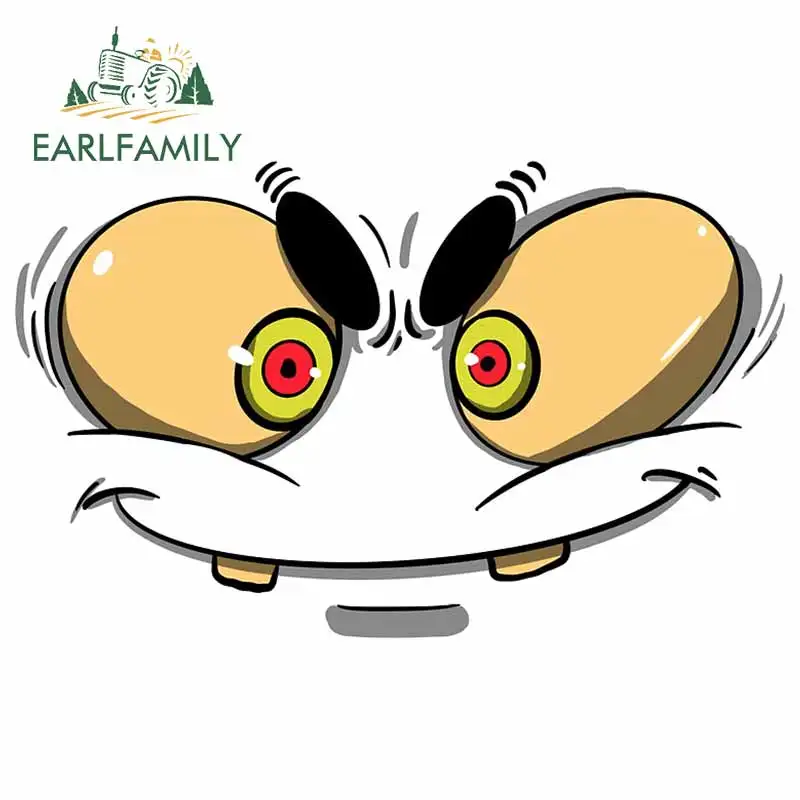 

EARLFAMILY 13 см x 8,2 см для злого смеха, мультяшное лицо, холодильника, автомобильные наклейки, Солнцезащитная наклейка, автомобильные аксессуары,...