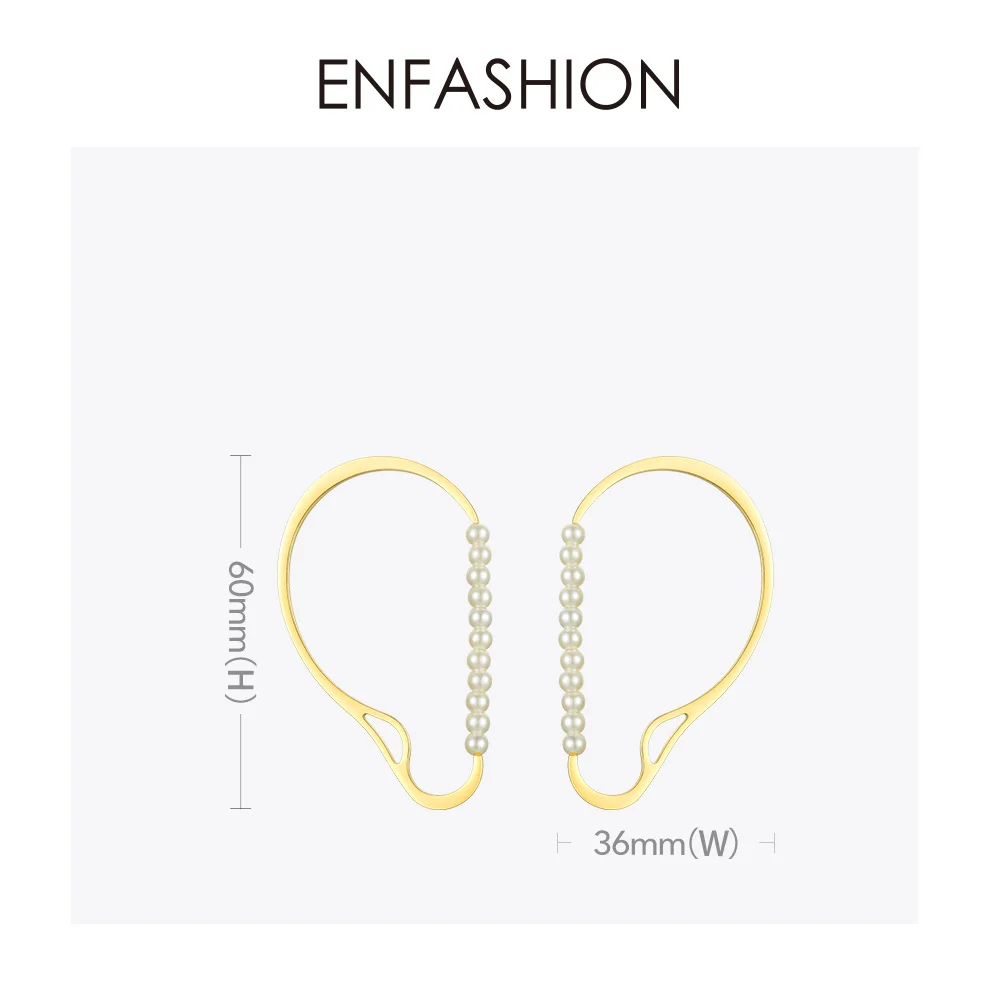 ENFASHION жемчужные серьги манжеты женские золотого цвета минималистичные без