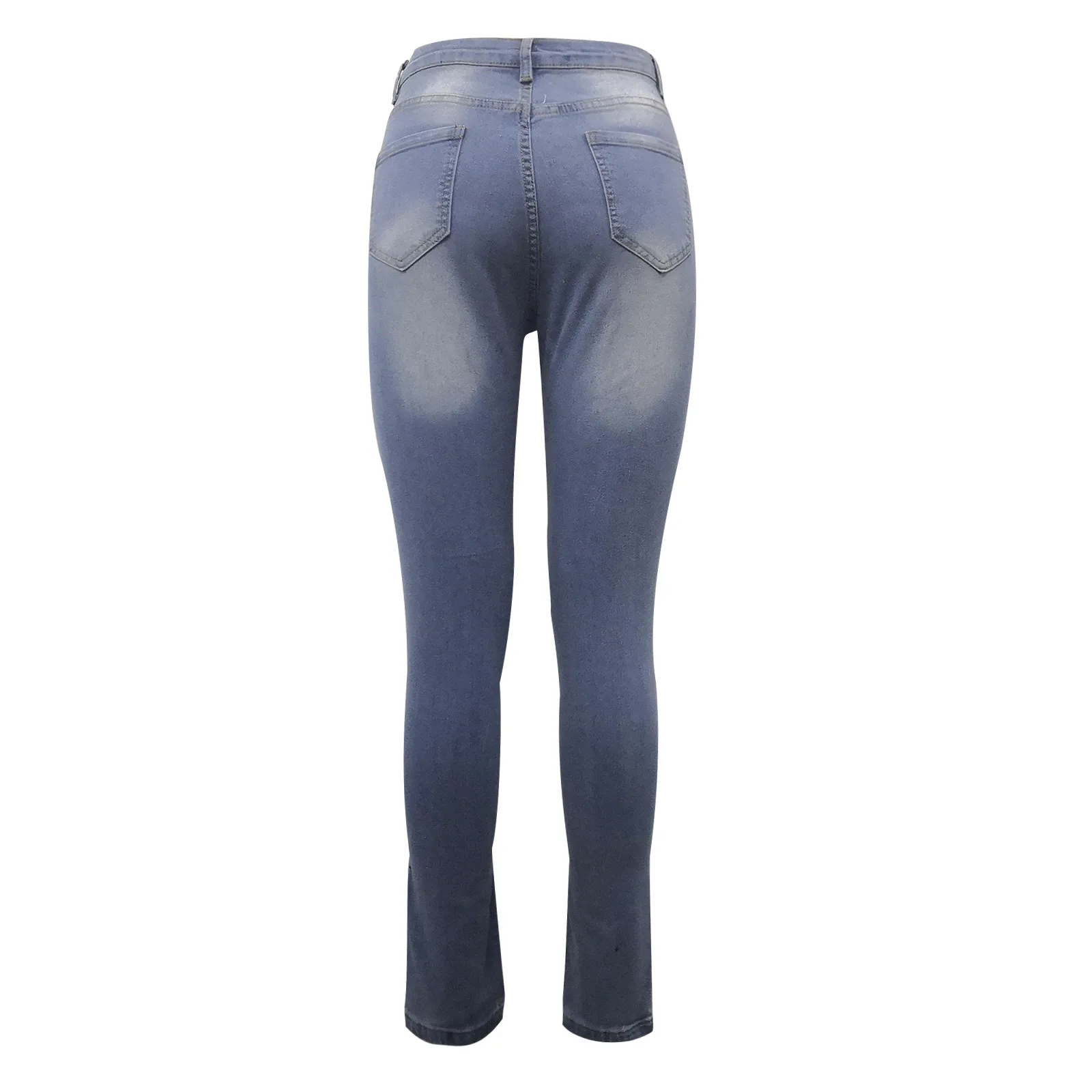 

Women's 2021 New Fashion Casual Colorful Check Pattern Patchs Excoriation Pockets High-Waisted Slim Jeans Skinny Pencil Trousers