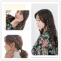 new fashion korea temperament string bead flower heart hair piece invisible hair clip for women hair accessories wholesale