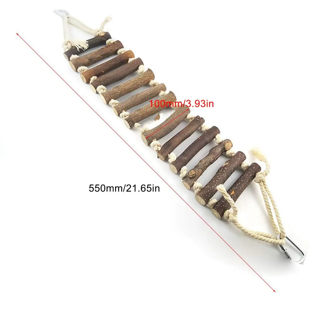 

Wood Climbing Ladder Toy Naturals Rope Ladder Bird Toy Wooden Hamster Ladder Flexible Bridge Swing Ladder For Pet Training