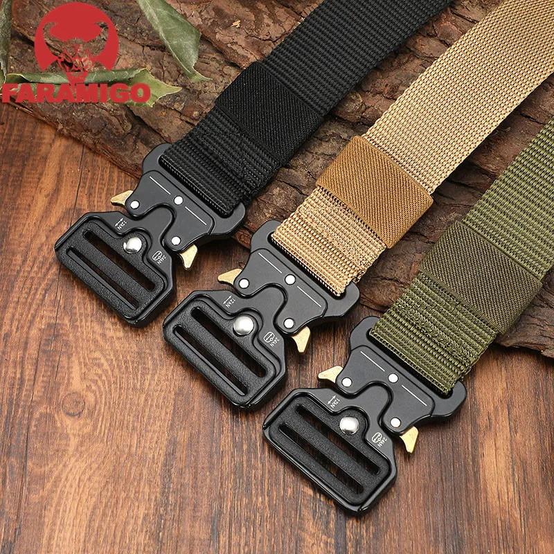 

Men's Belt Army Outdoor Hunting Tactical Multi Function Combat Survival High Quality Marine Corps Canvas For Nylon Male Luxury