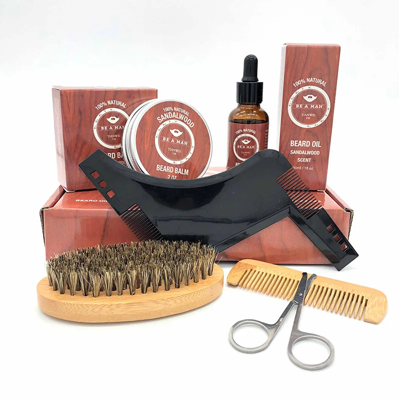 6 шт./компл. мужской набор для бороды инструмент укладки расческа с маслом щетки