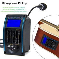 5 band acoustic guitar eq preamp set amplifier lcd tuner piezo pickup equalizer system with microphone pickup acceseories