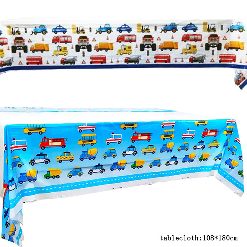 108*180 см скатерть с мультяшными машинами для строительства автомобивечерние