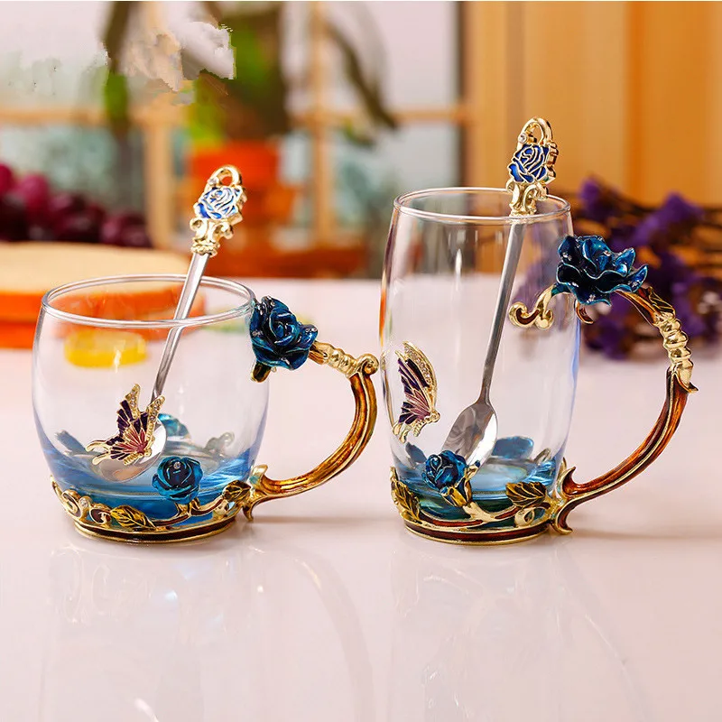 Чайная чашка стеклянные кофейные кружки ожерелье из австрийского хрусталя