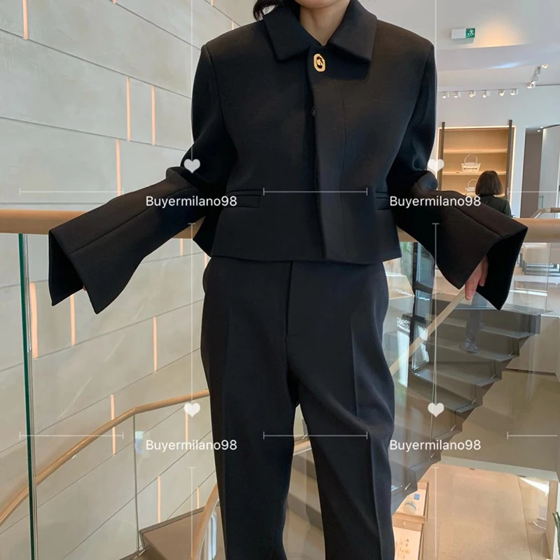 

Роскошный дизайн 2021 Зимняя коллекция минималистичный модный короткий Блейзер из 92% шерсти в стиле High Street