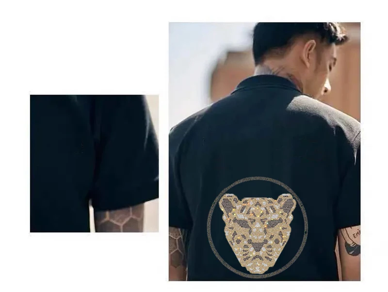 

Classic Men's Short-Sleeved POLO Shirt Summer Casual Trend Hot Drilling Craftsmanship Pure Cotton Handsome And Soft