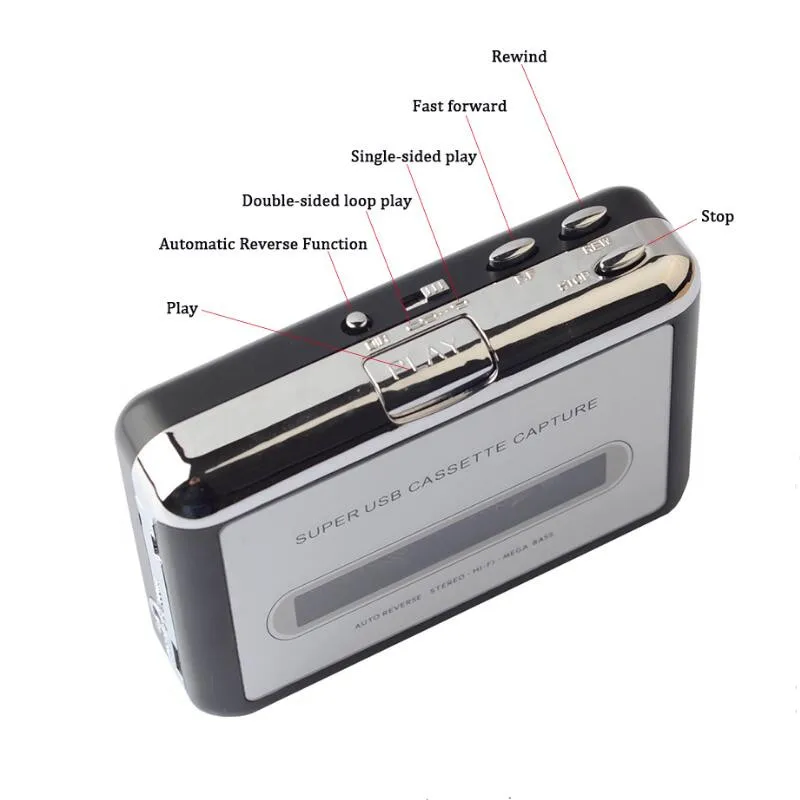 Кассетный плеер преобразователь USB кассеты в MP3 музыкальный проигрыватель Capture
