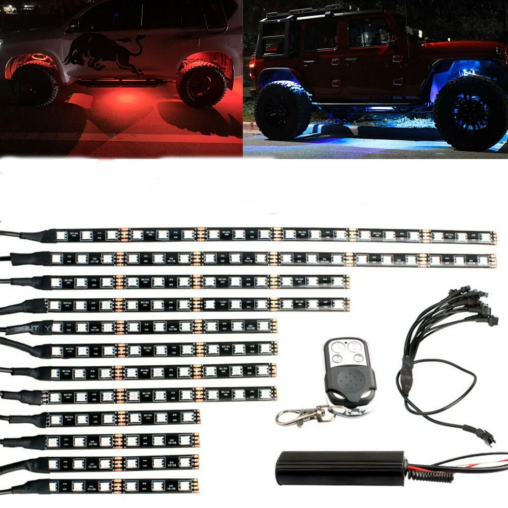 12 шт. неоновые светодиодные ленты RGB 120LED для мотоцикла|Декоративная лампа| |