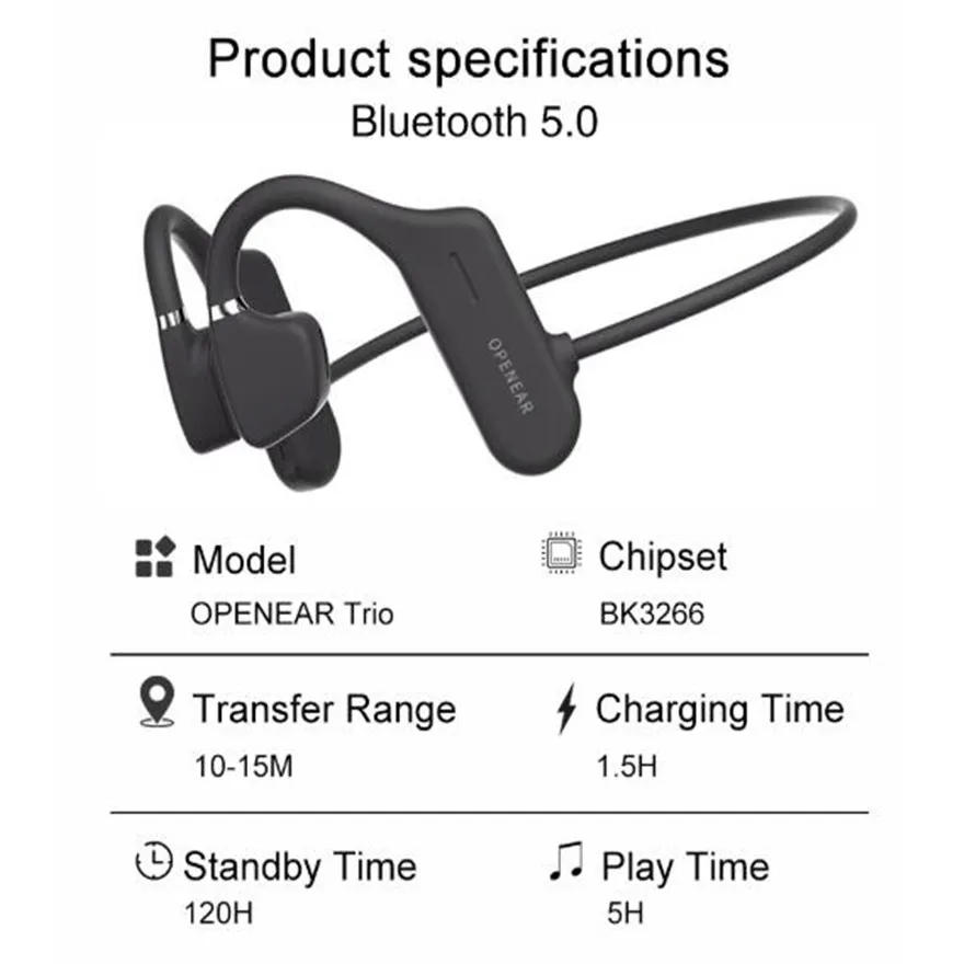 Водонепроницаемые наушники с костной проводимостью и объемным звучанием