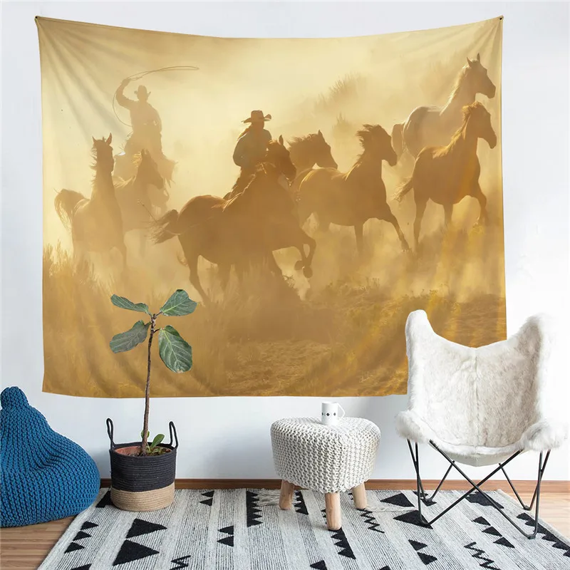 Украшение для гостиной War Horse гобелен ковер спальни общежития модное украшение
