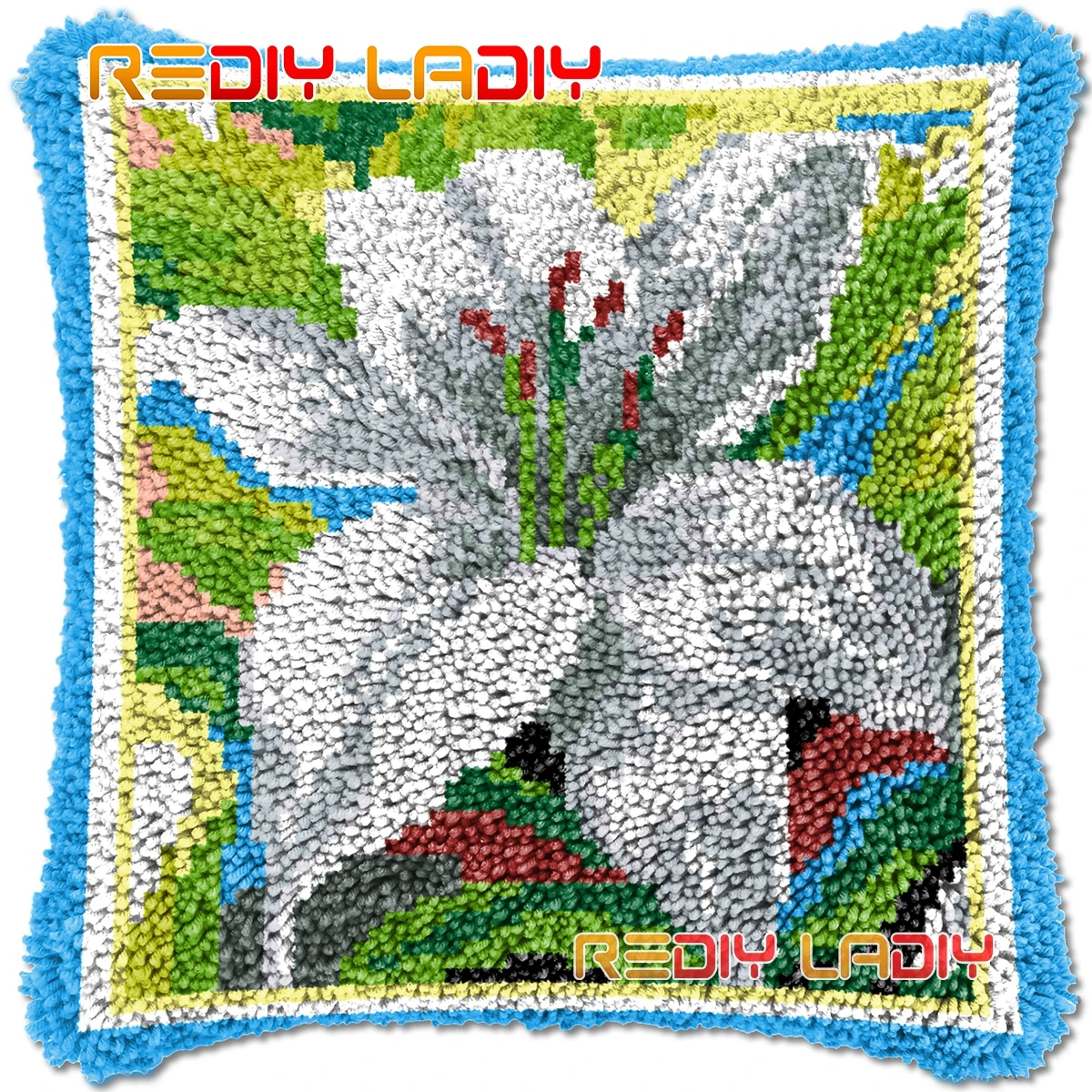 

Крючок с защелкой, подушка, белые лилии, наборы для рукоделия, крупная акриловая пряжа, искусство, вязание крючком, подушка, чехол, хобби и ре...