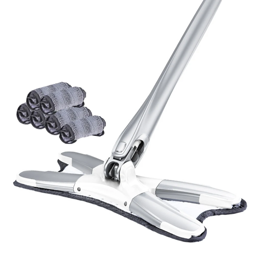 Х Тип Швабра для пола с многоразовые накладки из микрофибры 360 градусов ручка