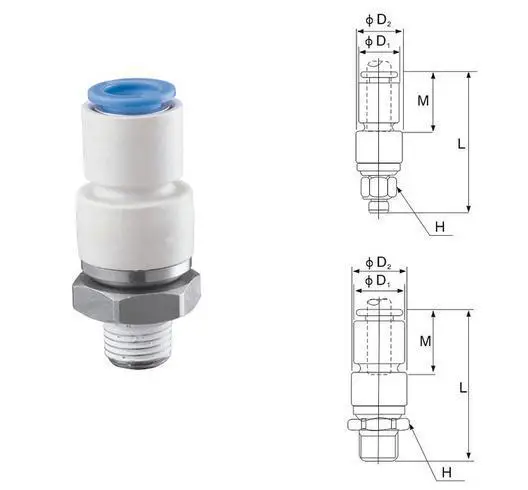 

Японская вращающаяся фитинга On-touch KSH06-01S (стандартная) 6 мм R1/8