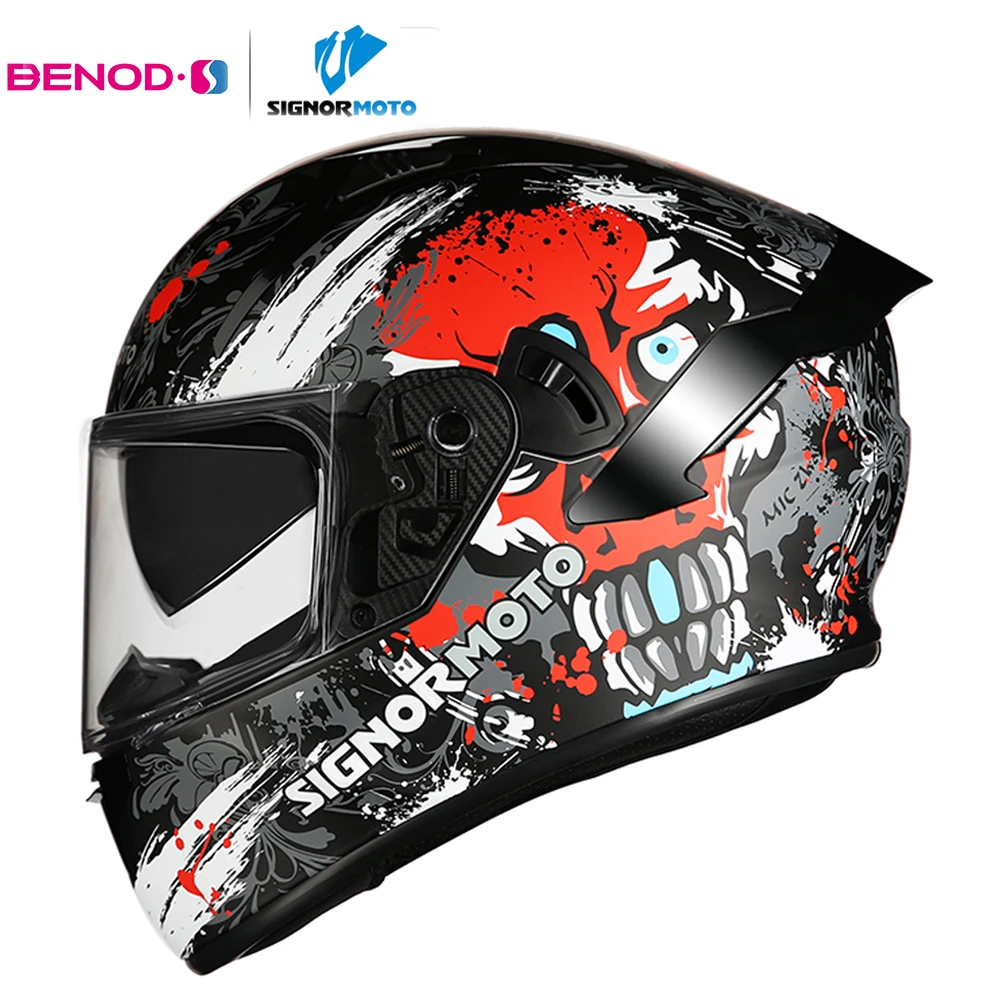 Шлем мотоциклетный SIGNORMOTO мужской противотуманный шлем с двойными линзами из АБС