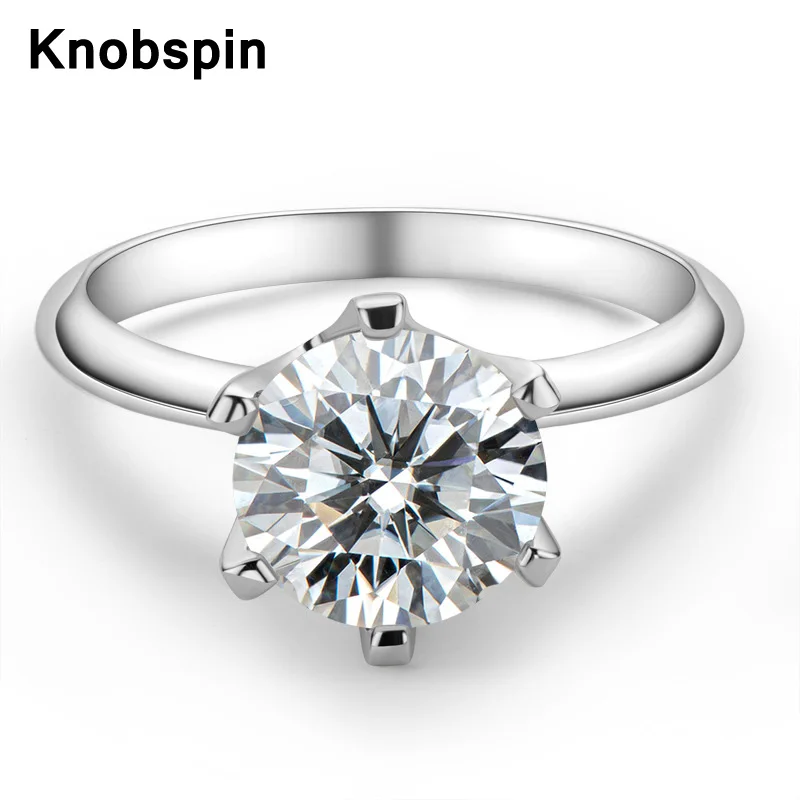 

Кольцо женское из серебра 100% пробы, 3 карата, с муассанитом