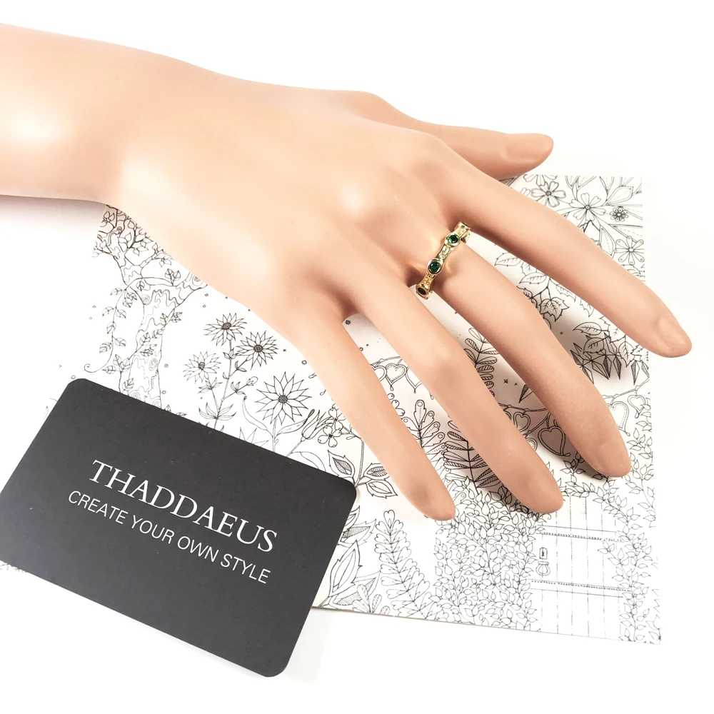 Кольцо золотой зеленый камень брендовая Новая Европа Стиль Glam Модные