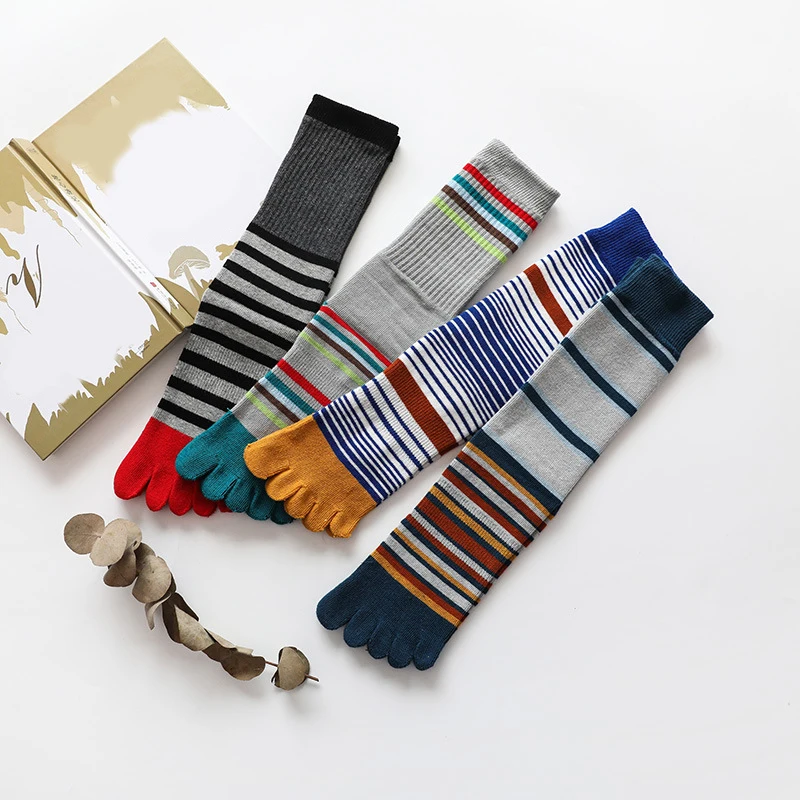 

Cute Men Women's tube Five Fingers Socks Compression Toe Socks Japanese Style Cotton Thick Warm Breathable calcetines skarpetki