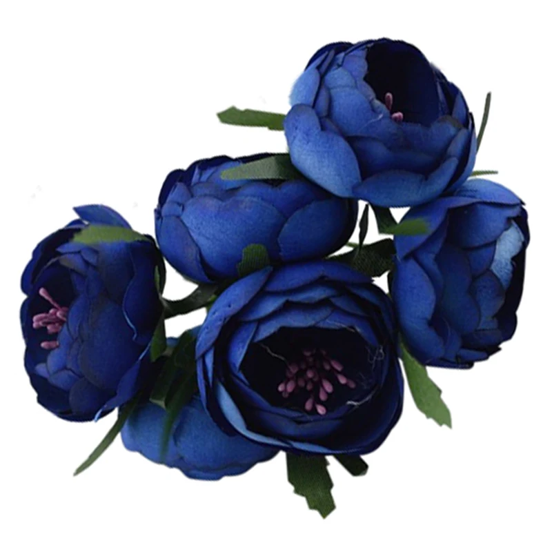 6 шт./лот искусственный Шелковый букет из ткани цветы для невесты декоративные