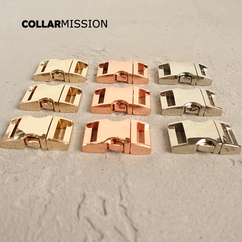 50 шт./лот Металлические Боковые Изогнутые Пряжки прочные для paracord безопасности замок ошейники для щенков собак diy части цинковый сплав 3 вида