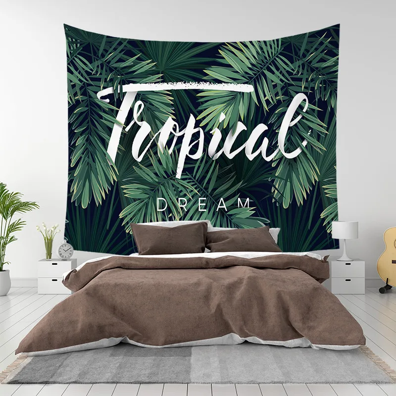 

Fuwatacchi Leaves Photo Tapestry Wall Hanging Carpet Vacation Sleeping Pad Rug Blanket Camping Room Decoration 2020 New
