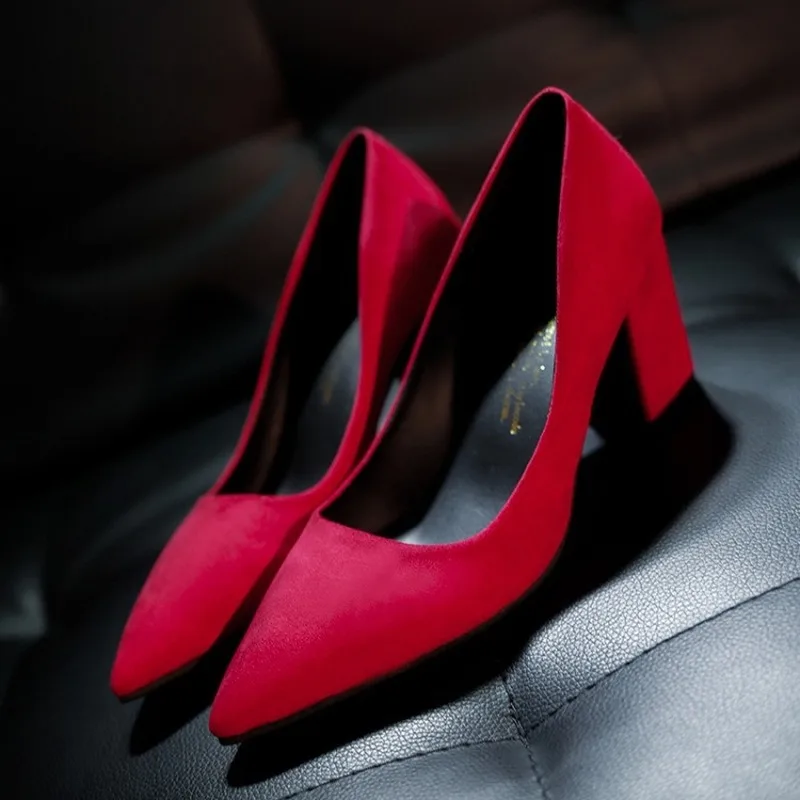 Sandalias Femeninas High Heels Autumn Flock Pointed Sandals Sexy Female Summer Shoes Mujer S032 | Обувь