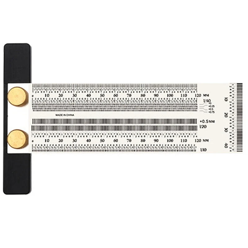 

5 Pcs Plastic Table Saw Pusher Push Block and Stick Package with 120mm High-Precision Scale Ruler T-Type Hole Ruler