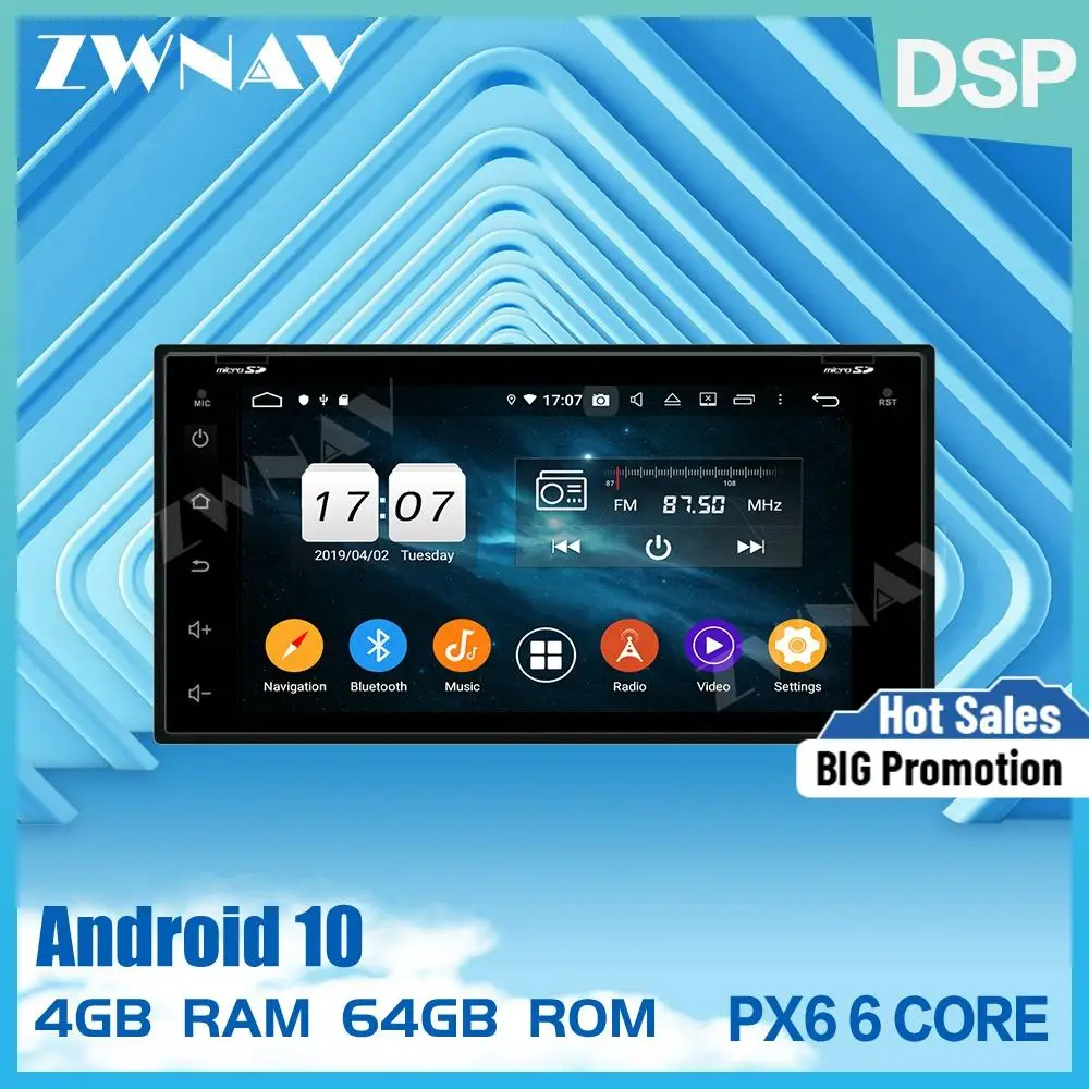2 din PX6 IPS экран Android 10 0 Автомобильный мультимедийный плеер для Nissan Универсальный