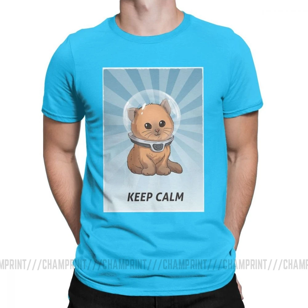 Винтаж Subnautica Keep Calm майки котенок для мужчин чистый хлопок футболки игры море Левиафан жнец Дайвинг рыба короткий рукав тройник - Цвет: Королевский синий