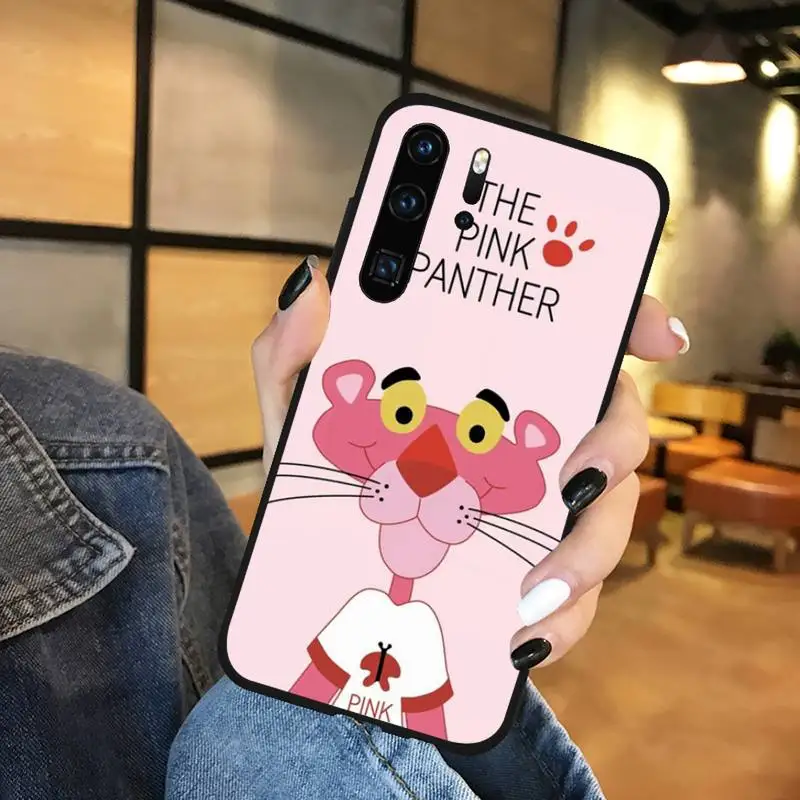 

Cute playful pink panther Phone Case For Huawei honor Mate P 9 10 20 30 40 Pro 10i 7 8 a x Lite nova 5t