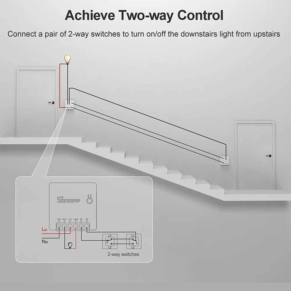 SONOFF Mini DIY WiFi Switch Automation Voice Remote Control Two Way Smart Small Body Timer Work With Alexa Google Home | Электроника