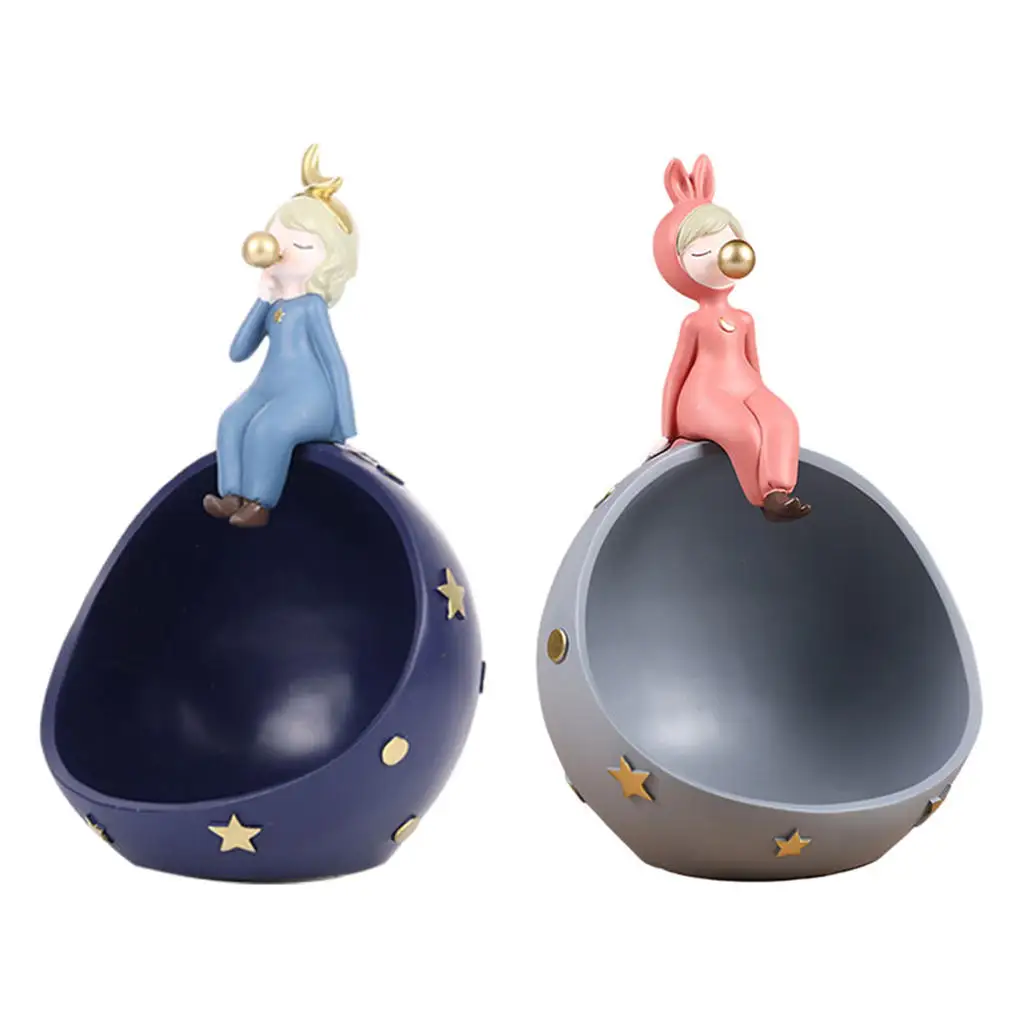 

Resin Bubble Girl Figurine Key Storage Box Figurines Desk Ornaments Entrance Storage Home Living Room Decor Christmas Gift