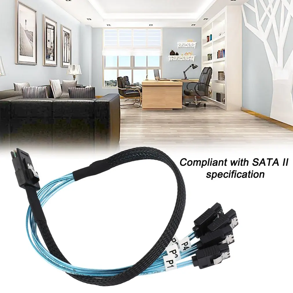 Mini SAS 4i SFF 8087 36P 36 Pin типа папа для 4 SATA 7 контактный разветвитель адаптер кабель 0 5 м