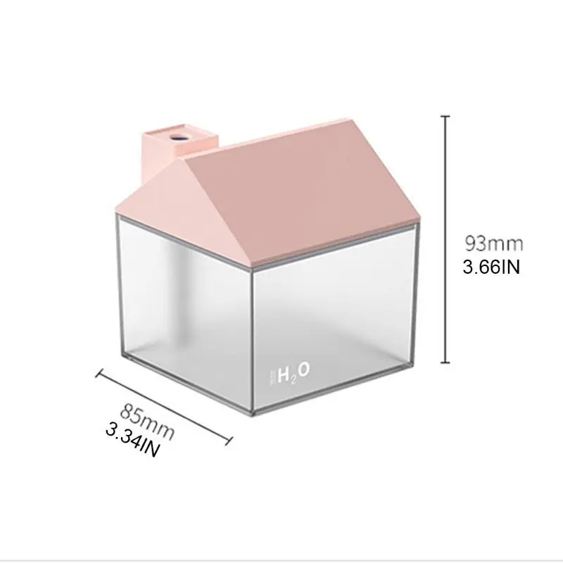

250ML Little House Pattern Air humidifier Ultrasonic Mist Maker Aroma Essential Oil Sprayer with USB Night Light Mini Fan