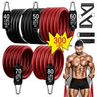300lb resistance bands set expander tubes rubber band stretch training physical therapy home gyms workout elastic band pull rope