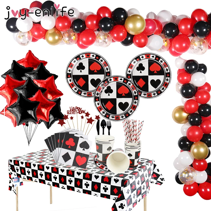 Игровые карты для казино вечерние одноразовые столовые приборы взрослых