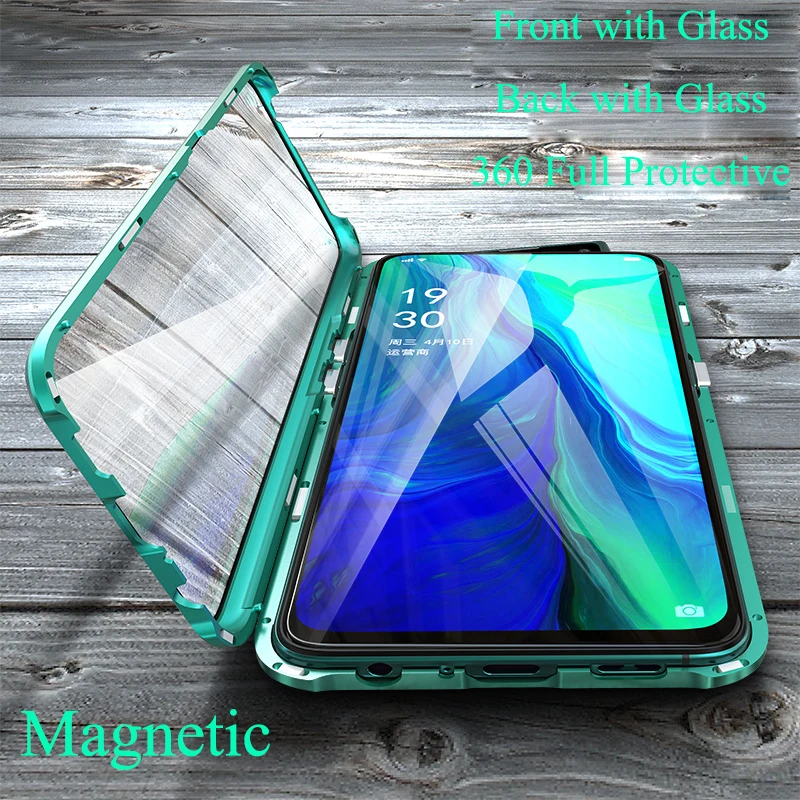 Магнитный чехол для OPPO Reno 10X 2 Z ACE двухстороннее стекло Realme X2 Pro X XT Q 3 5 A9 K3 K5 F11 R17 R15X A7X