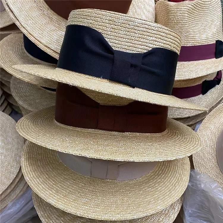 

202104-weilan summer handmade fine natural 0.7cm straw lady fedoras cap women panama jazz hat