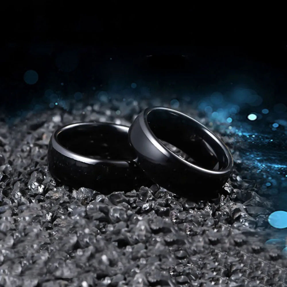 RFID 125KHZ or 13.56MHZ Black Ceramics Smart Finger Ring Wear for Men or Women