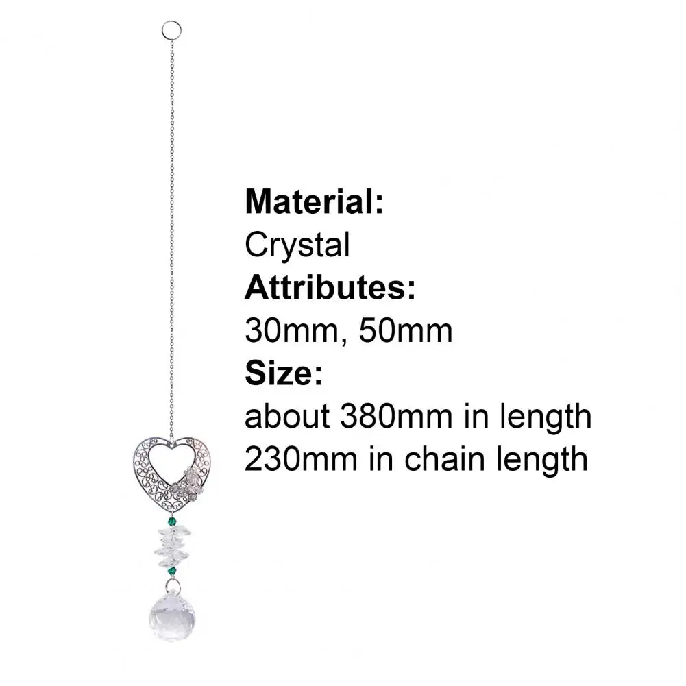 

Hot Sales!!! Heart Pendants Hollow Handmade Faux Crystal Ball Prism Drop Hanging for Home