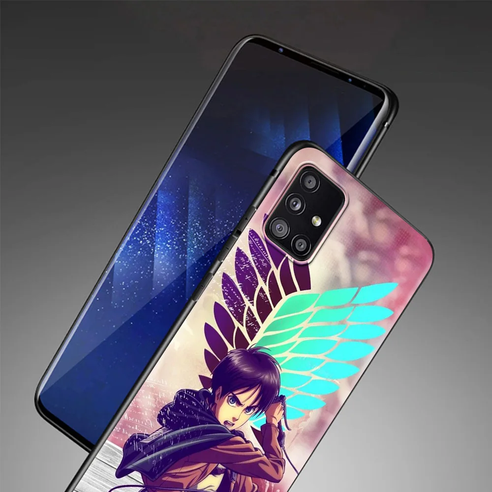 

Phone Case For Samsung Galaxy A72 A32 A42 A91 A71 A51 A41 A31 A21 Soft Cover Black Capa TPU Back Attack On Titan Anime