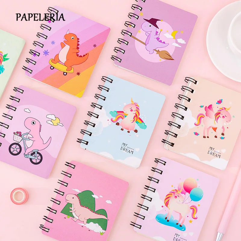 Мини блокнот Kawaii динозавр Единорог A7 80 страниц бумажный дневник бумага для