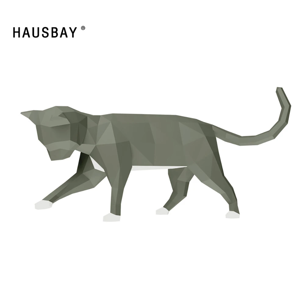 DIY Ручная работа бумажная модель кошка скандинавские стереоскопические Пазлы