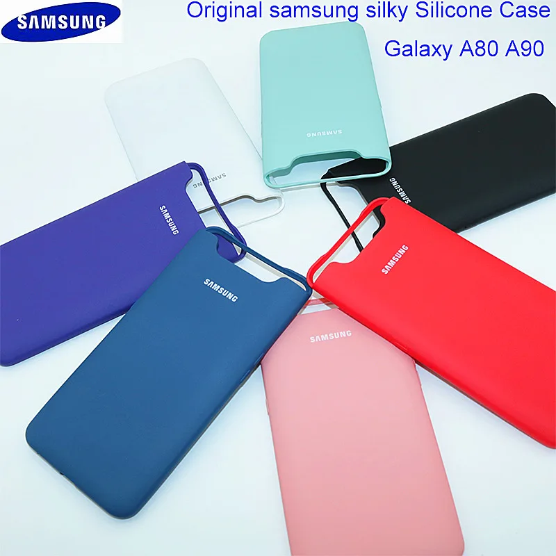 Силиконовый чехол Samsung GALAXY A80 A90 шелковистый мягкий силиконовый с жидким