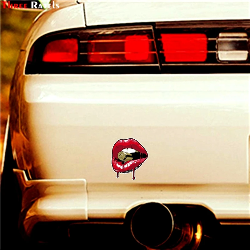 

Three ratels FTC-836# 14X16CM red lips bullet PVC car decal Sticker Decoration Stationery DIY Ablum Diary Scrapbooking