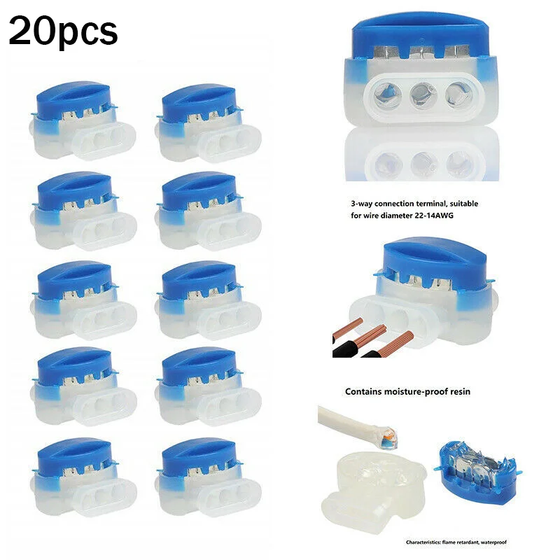

20 pieces cable connector waterproof connector connection terminals for Gardena robotic lawnmower Husqvarna Automower